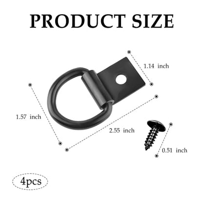4PCS D Rings Heavy Duty & Tie Down Anchor with a Robust 1500 Pound,Trailer Tie Down Anchor Securing Cargo in Trucks RVs SUVs,Multipurpose Tralier D Rings for Transportation