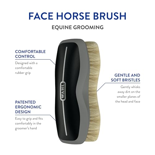 Wahl Professional Animal Equine Grooming Face Horse Brush, Black