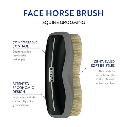 Wahl Professional Animal Equine Grooming Face Horse Brush, Black