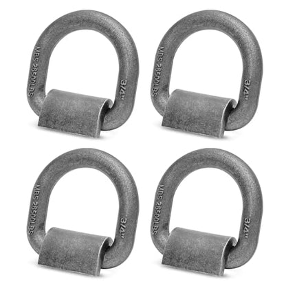 Grandroad auto 4 Pack Weld-On Forged D Ring, Heavy Duty 3/4" D-Ring Trailer Tie Down Anchor with MBS:26,500 lbs for Trailer, Truck Cargo, RV, ATV Tiedowns, Farm Applications and More. - size: 3/4”-4pack