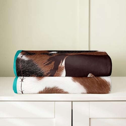 Feelyou Horse Western Cowboy Bed Blanket Queen 90" x90 All Season - color: Multi 24, size: Queen
