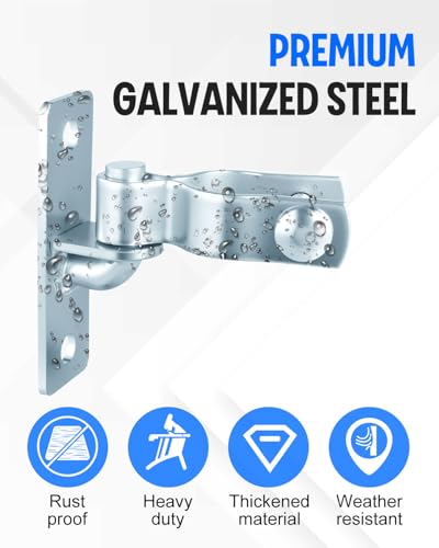 4 Pair 1-3/8'' Wall Mount Gate Hinge Heavy Duty, Screws Included - size: 4 Pair-1-3/8''