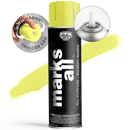 Fox Valley 17oz Marks All Solvent-Based Paint 12-Pack, Yellow Fluorescent - color: Yellow Fluorescent
