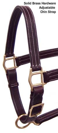 Derby Originals English Opulence Series - Liverpool - Fancy Stitch Padded Adjustable Leather Halter - size: Weanling