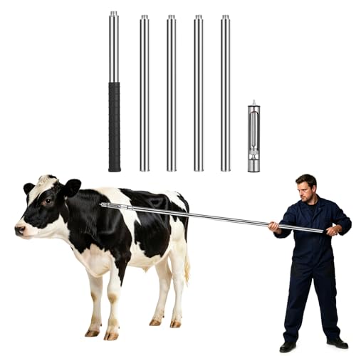 20ml Long Pole Syringe for Cattle & Horses | Adjustable Lengths 22"38"54"70"85" | Safe Remote Injection Reduces Animal Stress & Maintains Physical Distance - size: 20ML