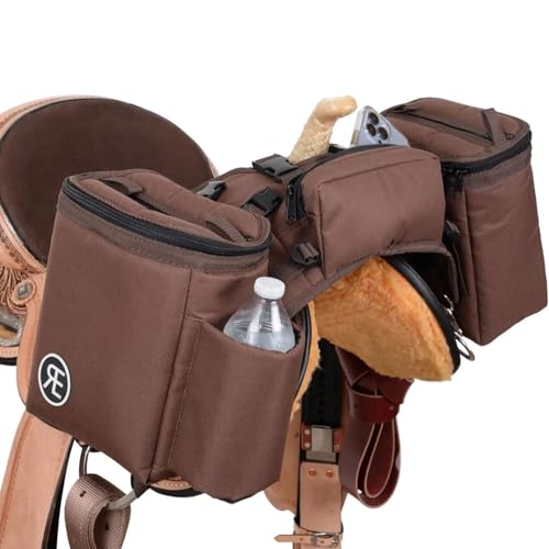 Reinsman Pommel Cooler Bag | Equestrian Durable Convenient Spacious 2-Side Nylon Insulated Bag with Stainless Steel Hardware | Easy Attachment to The Swell with Adjustable Strap - color: Brown
