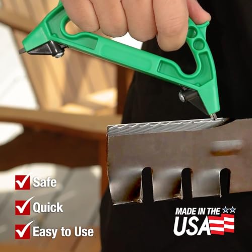 AccuSharp All-in-One Sharpener, All Purpose Sharpener for Knives, Scissors, Garden Tools, Sharpens & Restores Serrated Knives, Cleavers, Axes, Machete, Green - color: Green