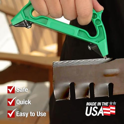 AccuSharp All-in-One Sharpener, All Purpose Sharpener for Knives, Scissors, Garden Tools, Sharpens & Restores Serrated Knives, Cleavers, Axes, Machete, Green - color: Green