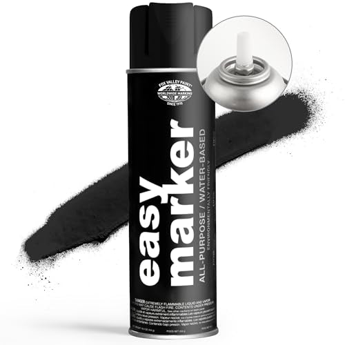 Fox Valley Easy Marker Inverted Spray Paint 16oz Pack of 12, Black