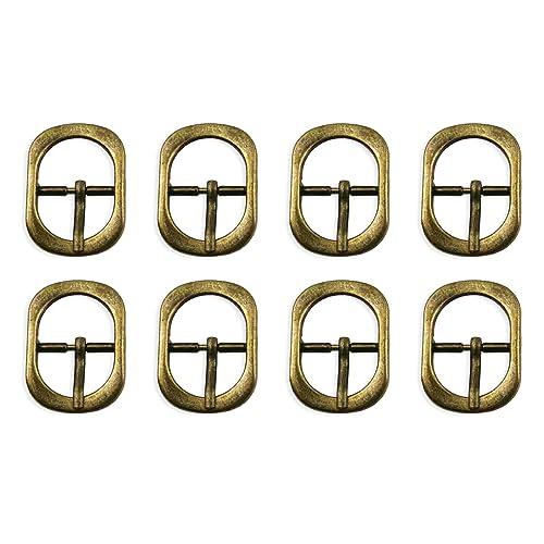 Shoe Buckle Replacement Set 3/4 Inch for Purse Strap Leather Belt, Roller Pin Buckles Single Prong Buckle-8 PCS - color: Bronze