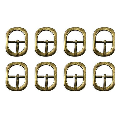 Shoe Buckle Replacement Set 3/4 Inch for Purse Strap Leather Belt, Roller Pin Buckles Single Prong Buckle-8 PCS - color: Bronze