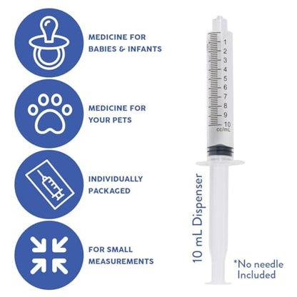 Care Touch Disposable Syringes Without Needle, Luer Lock, 10ml 100 Count