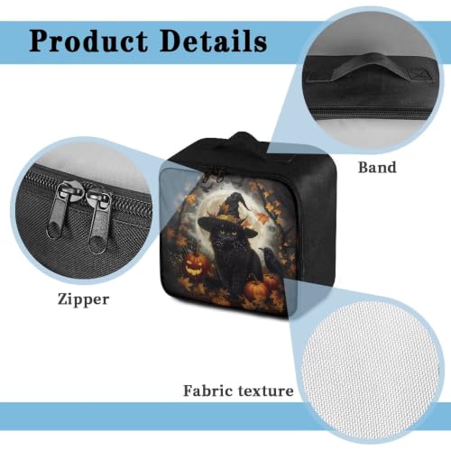Halloween First Aid Bag Dogs Black Cat Empty Medical Supplies Organizer Bag Portable Trauma Kit for Home Office Kitchen Traveling Camping - color: Halloween Black Cat
