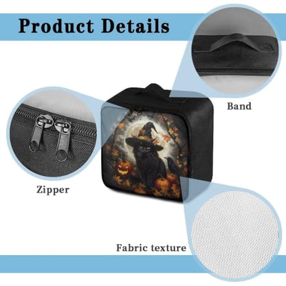 Halloween First Aid Bag Dogs Black Cat Empty Medical Supplies Organizer Bag Portable Trauma Kit for Home Office Kitchen Traveling Camping - color: Halloween Black Cat