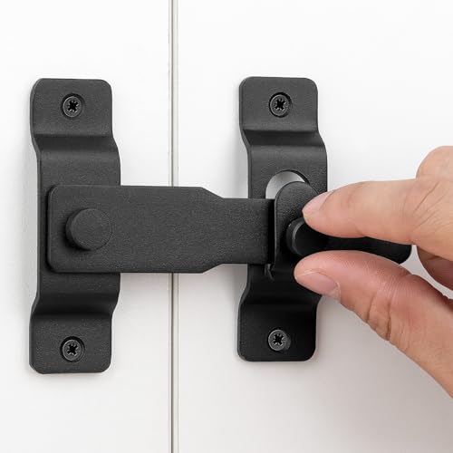 Matte Black Barn Door Latches，4.33”x 3.23” Flip Door Latch - color: Matte Black_1 Pack