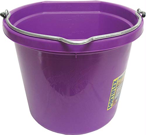 Fortiflex Flat Back Feed Bucket for Dogs/Cats and Small Animals, 20-Quart, Vivid Violet