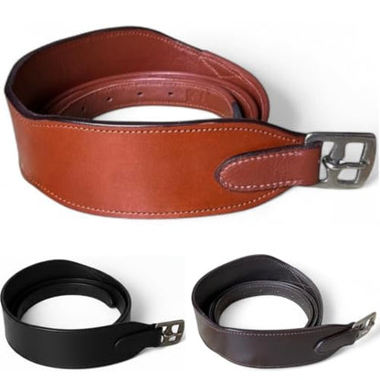 Majestic Ally Wide Body English Stirrup Leathers for Equestrian Riding, Black, Brown, Chestnut, 48-54-60 Inch - color: Chestnut, size: 54"