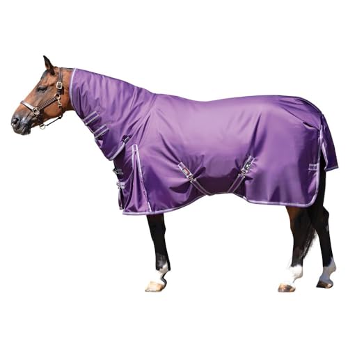 STORM SHIELD Extreme II Horse Turnout Blanket | Attached Neck Euro Fit | 1680D Ripstop Waterproof | Criss-Cross Surcingle | Winter Horse Blanket - color: Purple, size: Horse Size 72, style: Heavyweight (380 gm)