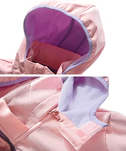 M2C Girls Hooded Fleece Lined Waterproof Windproof Jacket - color: Pink, size: 3T