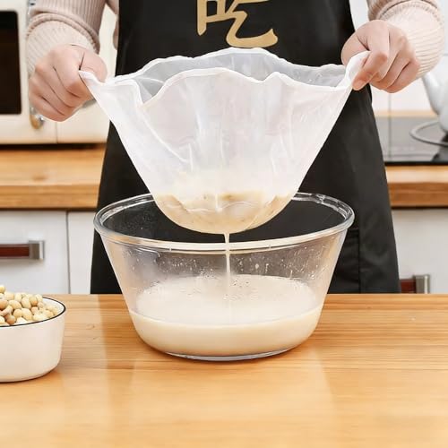 2Pcs 100 Mesh Soy Milk Filter Bag Nut Milk Bag Tea Coffee Oil Yogurt Filter Net Mesh Kitchen Reusable (2Pcs Middle) - color: 2Pcs Middle