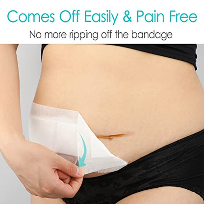 Extra Long Adhesive Island Dressing 10 Pcs, 4"x14" Knee Replacement Surgery Gauze Bandages Wound Breathable Bordered Hip Surgery Back Incision Post Surgical Recovery Individually Wrapped - color: Breathable Non-woven, size: 4 x 14 Inch (Pack of 10)