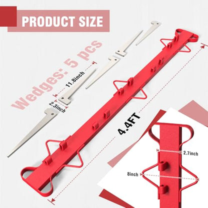 SDSNTE 4.4 Ft Woven Wire Fence Stretcher Bar with 5 Wedges | Easy & Secure Fence Installation, Perfect for DIY & Professional Use, Wire Fence Stretcher Tool