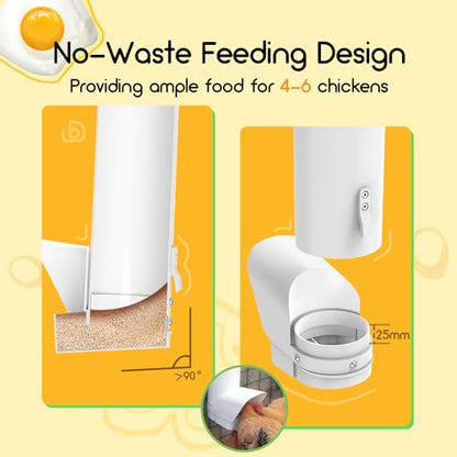 Automatic Chicken Feeder, 7lb Large PVC No Waste Chicken Feeder