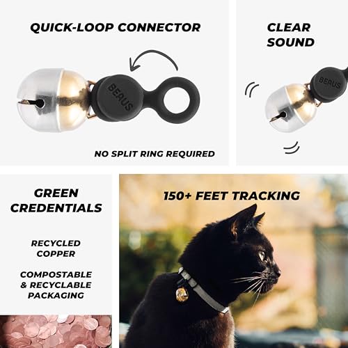 Beau's Bells V2 | Cat & Dog Collar Bells with New Quick Loop Easy Release Clip | Handmade Copper | Track Your Pet | Protect Wildlife - size: Small