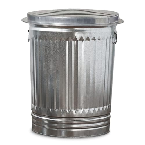 20 Gallon Galvanized Trash Can, Metal Bucket with Lid (20 Gallon with Lid) - color: 20 Gallon With Lid