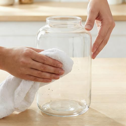 2-Pack Large Glass Jars with Wooden Lids, 95oz Flour Containers - color: 2-Pack-95 oz