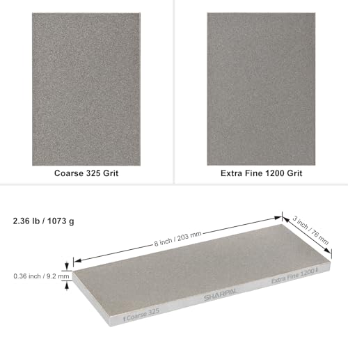 SHARPAL 162N Double-sided Diamond Sharpening Stone, 8 in. x 3 in. - size: 8 in. x 3 in. / 325&1200 Grit