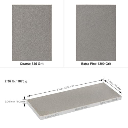 SHARPAL 162N Double-sided Diamond Sharpening Stone, 8 in. x 3 in. - size: 8 in. x 3 in. / 325&1200 Grit