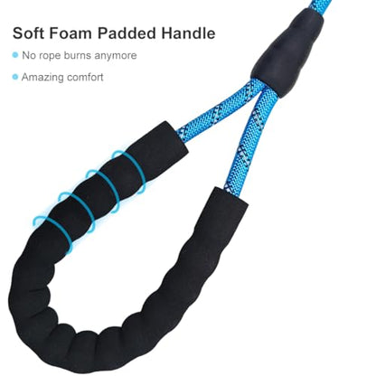 20FT Long Slip Lead Dog Training Leash 3/8" Thick Nylon Rope Leash | Reflective Anti-Choking Slip Leash with Comfortable Handle, Quick Control Medium Large Dogs No Pull (20ftx3/8", Blue) - color: Blue, size: 3/8in x 20ft
