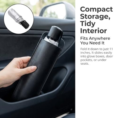 1 PC Car Sunshade Umbrella, Windshield Sun Shade with UV Block, Foldable Reflective Sunscreen Front Window Cover, Universal for Most Cars, Trucks, SUVs (55"x 31" Sliver #B) - color: Silver #B