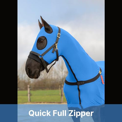 RESISTANCE Full Body Slinky with Zipper Hood and Belly Wrap, Various Sizes and Colors - color: Royal Blue, size: Medium