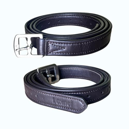 Non-Stretch Soft Stirrup Leather with Stainless Steel Hardware 1 Pair Pack of 2 - color: Brown, size: 60 Inch