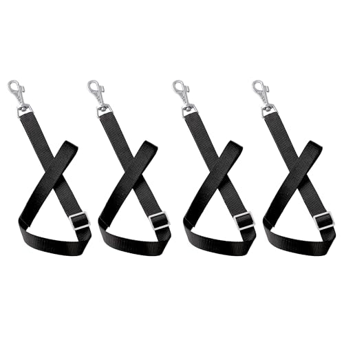 4Pcs Horse Bucket Strap Hangers,Adjustable 23-30 in Hanging | Nylon Hanging Strap for Hay Nets,Water Buckets & Outdoor Feeders,Black,Durable Horse Accessories Suppliers