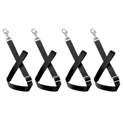 4Pcs Horse Bucket Strap Hangers,Adjustable 23-30 in Hanging | Nylon Hanging Strap for Hay Nets,Water Buckets & Outdoor Feeders,Black,Durable Horse Accessories Suppliers