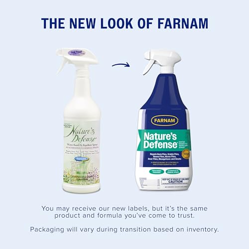 Farnam Nature’s Defense Botanical Fly Repellent Spray for Horses, 32 oz