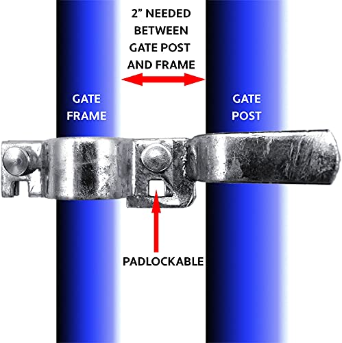 1-7/8" x 1-5/8" Chain Link Fence Gate Fork Latch - Galvanized with Padlock Hole - size: 1-7/8"x1-5/8"