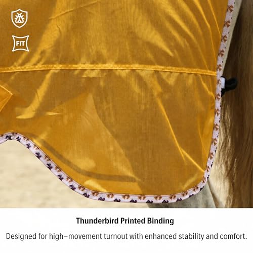 BARN & STABLE Breathable and UV Protective Tear-Resistant Mesh Horse Fly Sheet Comfy Equine Summer Sheet with Removable Web Leg Straps - color: Golden Glow, size: 75 in