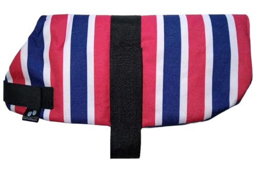 Insulated Kid Coats for Newborn Goats 14"- Red and Blue Stripes