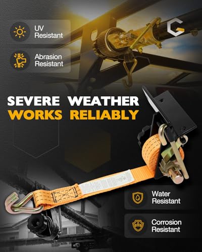 Pipe Rack Ratchet Straps, Ladder Rack Straps, Truck/Roof/Lumber Rack Straps - color: Orange (2 pcs), size: Black Square Tube