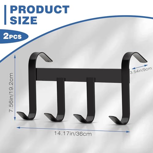 Dunzy 2 Pcs Black Tack Rack with Swivel Hooks, Hanging Bridle Hooks Portable Tack Hangers for Horses, for Stall Room Trailer Accessories (4 Hooks Style) - style: 4 Hooks Style