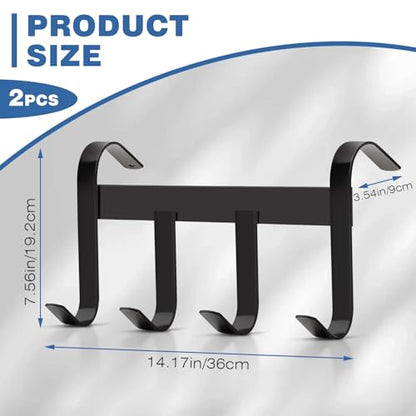 Dunzy 2 Pcs Black Tack Rack with Swivel Hooks, Hanging Bridle Hooks Portable Tack Hangers for Horses, for Stall Room Trailer Accessories (4 Hooks Style) - style: 4 Hooks Style