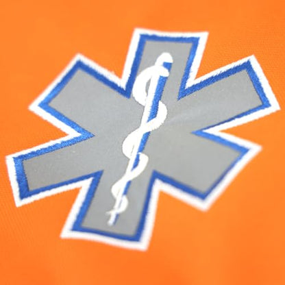 Lightning X Personalized EMT Trauma Bag – Large ALS Medical Bag with 6 Color-Coded Pouches, MOLLE Panel, Waterproof Bottom, Reflective EMS Gear, Custom Embroidered Name or Logo | LXMB35 - color: Orange