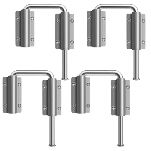 Patio Sliding Door Loop,2.36in 90/180 Degree Sliding Glass Door Latch，Security for Screen Door,Rv Sliding Door Latch,Barn Door Lock Latch,Security to Enhance Home Safety (Silvery 4 pcs) - color: silvery 4 pcs