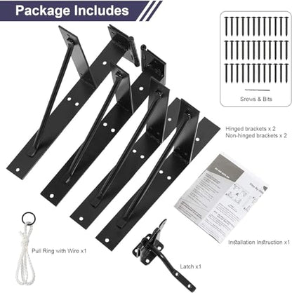 Anti Sag Gate Kit Heavy Duty No Sag Kit Gate Corner Brace Bracket for Wooden Gate Fence with a Self-Locking Gate Latch (No Sag Kit A - 2Set) - style: No Sag Kit A - 2Set