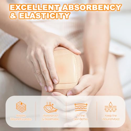 Carbou Silicone Super Absorbent Wound Dressing 5" x 5", 10 Individual Pack - size: 5"x5"