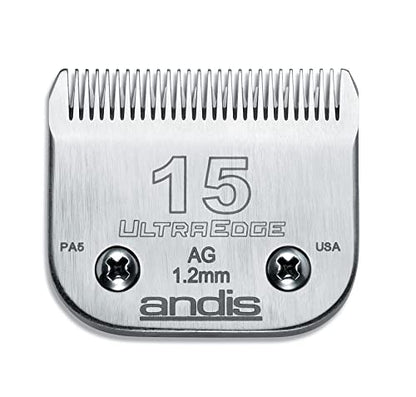 Andis 64072 UltraEdge Detachable Blade – Carbon Steel Pet Clipper Blade, Professional Grooming Performance - style: 15 Blade (Pack of 1)